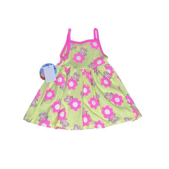 Peppa Pig Toddler Girls Graphic Print Tank Dress 12 Months Floral Summer Cute - Picture 4 of 6
